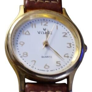 Vintage Womens Visage Watch‎ Boho Braided Leather Strap New Battery Retro
